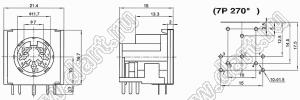 DS-7-05 розетка (гнездо) DIN на плату угловая; 7-конт.