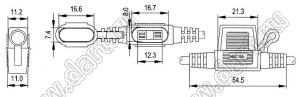 CQ-211SN держатель предохранителя ножевого/флажкового на провод; I max=30А