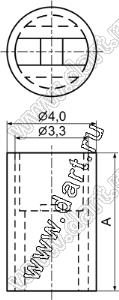 LEDS-9.8 держатель 3мм светодиода прямой на плату; нейлон-66 (UL); натуральный; A=9,8мм
