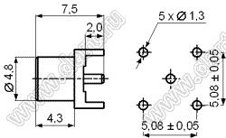 JC3.660.108 (MCX-50KE, MCX-KHDX) разъем ВЧ на плату