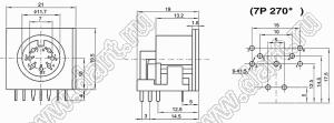 DS-7-03A розетка (гнездо) DIN на плату угловая; 7-конт.