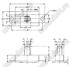 SS-11G02 переключатель движковый; 1P1T; 0,5A 12V