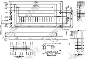 LMB202ADC модуль жидкокристаллический символьный 116,0 x 37,0 x 15,0мм