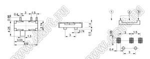 MSK-12C01 (MSK-01H) переключатель движковый угловой 1P2T миниатюрный для поверхностного монтажа