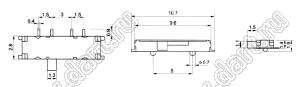 MSK-13C01 (IS-1300) переключатель движковый угловой 1P2T миниатюрный для поверхностного монтажа