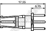 CXLTSV27500 коаксиальный терминал розетки, прямой в плату; Z=75(Ом)