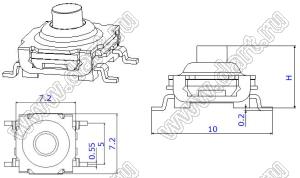 WSTP050 кнопка тактовая пылевлагозащищенная; 6,2x6,2x4,5мм