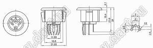 DS-5-07B розетка (гнездо) DIN на плату прямая; 5-конт.