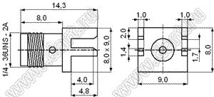 JC3.660.226 (SMA-50KE-4, MOLEX 73251-1150) разъем ВЧ 50 Ом на плату