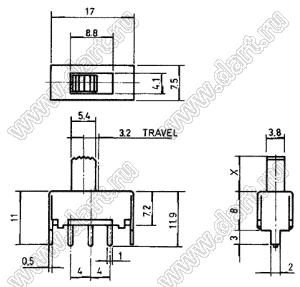 SS-12F03-G5 переключатель движковый