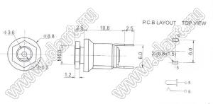 DC-035-1,3 разъем питания DC 3.5мм