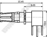 CXLTSH25000 коаксиальный терминал розетки, угловой в плату; Z=50(Ом)