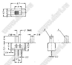 SS-12D09-G4 переключатель движковый 1S1P