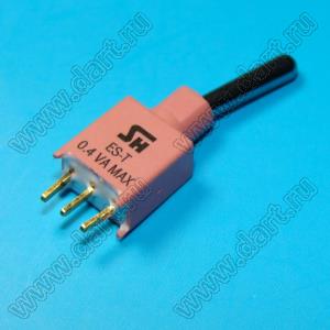 ES-4-T1CR-H (SPDT) переключатель рычажный (тумблер); SPDT; прямой; ON-ON; герметичный IP67; длм=ина токателя=10,16мм; толкатель=медный сплав хромированный