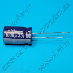 ECAP 1000uF/35V 1320 85C VR (NICHICON) конденсатор алюминиевый электролитический радиальный 1000мкФ/35V; размер 1320; 85C; серия V