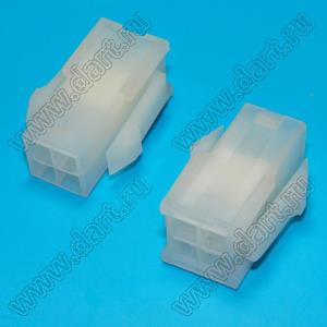 4200HM-2X02P-1 (5559-04, MF-04M, MF-4M, MF-2x02M, Mini-Fit Jr.™ MOLEX 39012041) корпус вилки двухрядной на кабель; шаг 4,2мм; 2x2-конт.