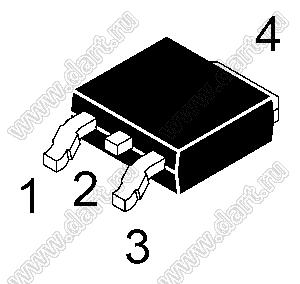 MJD117 (TO-252/DPAK) транзистор Дарлингтона; Uкэ=100В; Uкбо=100В; Iк=2А; h21=1000...12000