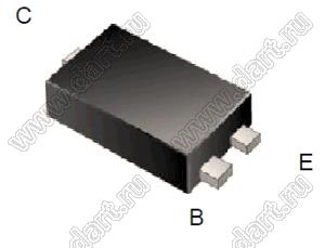 MMBT3906SL (SOT-923F) транзистор биполярный широкого применения; PNP; Uкэо=40В; Uкбо=-40В; Iк=0,2А (макс.); h21=300 (макс.)