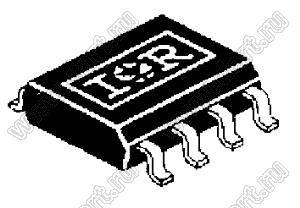 IRF7389 (SO-8) сборка транзисторов полевых с изолированным затвором; N-канал/P-канал; Uси=30/-30В; Iи=7,3/-5,3А; P=2,5Вт; Rdc=0,