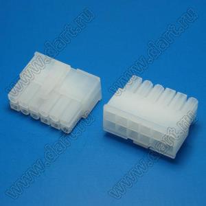 4200HF-2X06P-1 (5557-12, MF-2x06F, MF-12F, MF-2x6 F, Mini-Fit Jr.™ MOLEX 39012120) корпус двухрядной розетки на кабель; шаг 4,2мм; 2x6-конт.