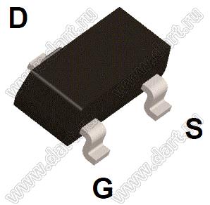 FDN306P (SSOT-3) транзистор полевой с изолированным затвором; P-канал; Uси=12В; Iи=2,6А; R=40(Ом)