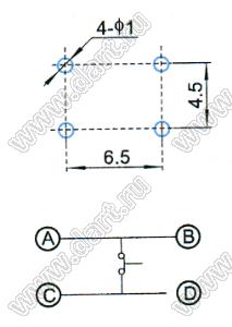 TSCB6643-320AH кнопка тактовая на размыкание