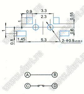 TSCBF3635-250AH кнопка тактовая на размыкание