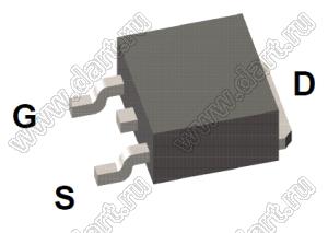 FDD4243 (TO-252/DPAK) транзистор полевой с изолированным затвором; P-канал; Uси=40В; Iи=6,7А; R=44(Ом)