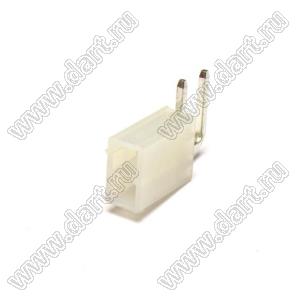 4200WR-2X01P (5569R-02-01, 4200WR-2X01P, MF-02MRA, MF-2x1 MRA, Mini-Fit Jr.™ MOLEX 469911002) вилка на плату угловая двухрядная; шаг 4,2мм; 2x1-конт.