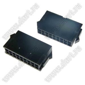 3000HM-2x09P-1 (Micro-Fit 3.0™ MOLEX 43020-1800, MF30-HMD1-18, 5561-18, MMF 2x9 F, MF3-18F, WW300-M2x9) колодка на кабель (вилка) двухрядная с защелками в панель; шаг 3,0мм; P 3,00мм; 2x9-конт.