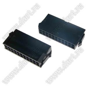 3000HM-2x11P-1 (Micro-Fit 3.0™ MOLEX 43020-2200, MF30-HMD1-22, 5561-22, MMF 2x11 F, MF3-22F, WW300-M2x11) колодка на кабель (вилка) двухрядная с защелками в панель; шаг 3,0мм; P 3,00мм; 2x11-конт.