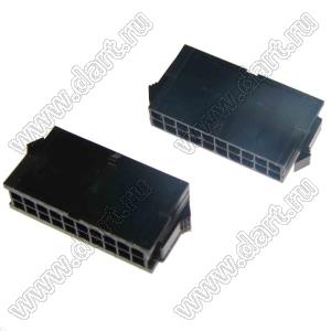 3000HM-2x10P-1 (Micro-Fit 3.0™ MOLEX 43020-2000, MF30-HMD1-20, 5561-20, MMF 2x10 F, MF3-20F, WW300-M2x10) колодка на кабель (вилка) двухрядная с защелками в панель; шаг 3,0мм; P 3,00мм; 2x10-конт.
