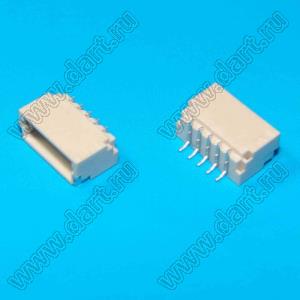 A1001-SMT-05AW (SM05B-SRSS-TB) вилка SMD горизонтальная на плату; шаг 1,0мм; шаг 1,00мм; 5-конт.