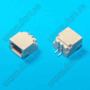 A1001-SMT-02AW (SM02B-SRSS-TB) вилка SMD горизонтальная на плату; шаг 1,0мм; шаг 1,00мм; 2-конт.