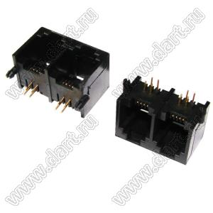 5512-66-100-001-L-SOCKET блок розеток RJ-45 4p4c 2x1 неэкранированных