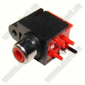 AV1-8.4-12R гнездо RCA в плату и на панель, красное