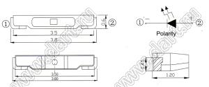 BT99-2160SURC(S) pLCC 020 ЧИП светодиод с боковым излучением; типоразмер PLCC 020; красный; λD=624нм; IV=220мКд; 2θ½=110°
