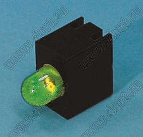 LED-314 держатель 3мм светодиода на плату угловой; C=3,2мм; нейлон-66 (UL); черный