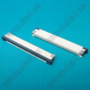 1223-28-02 (AF2K28B*S0T10_Q0Q1) розетка SMD для плоского шлейфа (FPC); шаг 1,0мм; 28-конт.; контакты снизу