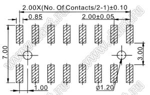 2208SM-64G-PG вилка SMD прямая двухрядная с направляющими в плату, шаг 2,0 мм, 2х32конт.