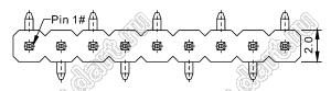 2210SMDI-27G-B2-2575 вилка открытая прямая однорядная приподнятая на плату для поверхностного (SMD) монтажа; шаг 2,00 x 2,00 мм; (1x27) конт.