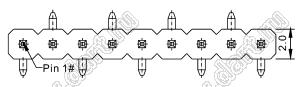 2210SMDI-27G-B1-2575 вилка открытая прямая однорядная приподнятая на плату для поверхностного (SMD) монтажа; шаг 2,00 x 2,00 мм; (1x27) конт.