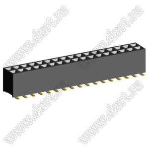 2207SM-34G-45 (2x17) (PBD2-34SM, Molex 78788-3424) розетка прямая двухрядная (гнездо) на плату для поверхностного (SMD) монтажа, шаг 2,00 x 2,00 мм, высота 4,5 мм, 2x17 конт.; P=2.00x2.00; 34