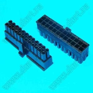 3000HF-2x12P-1 (Micro-Fit 3.0™ MOLEX 043025-2400, MF30-HFD1-24, 5560-24) колодка на кабель (розетка) двухрядная; шаг 3,0мм; 2x12-конт.