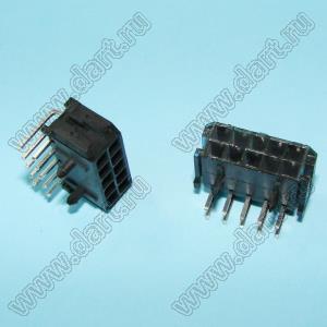 3000WR-2x05P (Micro-Fit 3.0™ MOLEX 043045-1000, MFGK-10, 5561R-10, MF3-10MRA, WW300-R2x5) вилка на плату двухрядная угловая; шаг 3,0мм; 2x5-конт.