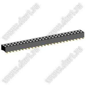 2207SM-50G-24 (2x25) розетка прямая двухрядная (гнездо) на плату для поверхностного (SMD) монтажа, шаг 2,00 x 2,00 мм, высота 2,4 мм, 2x25 конт.