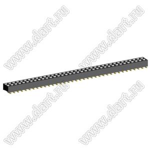 2207SM-72G-24 (2x36) розетка прямая двухрядная (гнездо) на плату для поверхностного (SMD) монтажа, шаг 2,00 x 2,00 мм, высота 2,4 мм, 2x36 конт.