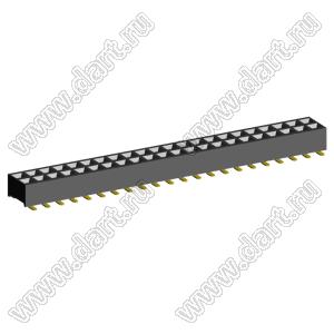 2207SM-44G-24 (2x22) розетка прямая двухрядная (гнездо) на плату для поверхностного (SMD) монтажа, шаг 2,00 x 2,00 мм, высота 2,4 мм, 2x22 конт.