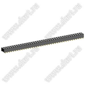 2207SM-76G-24 (2x38) розетка прямая двухрядная (гнездо) на плату для поверхностного (SMD) монтажа, шаг 2,00 x 2,00 мм, высота 2,4 мм, 2x38 конт.