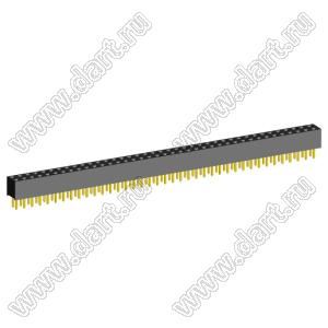 2207S-78G (2x39)(PBD2-78) розетка прямая двухрядная (гнездо) на плату для монтажа в отверстия, шаг 2,00 x 2,00 мм, 2х39 конт.